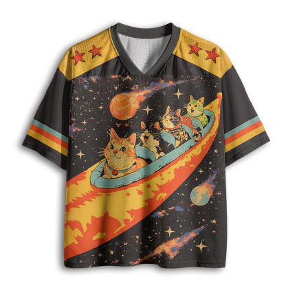 Baddiecat Spacecraft Cats Mesh Jersey