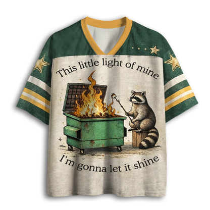 Baddiecat Shining Bright Funny Raccoon Mesh Jersey
