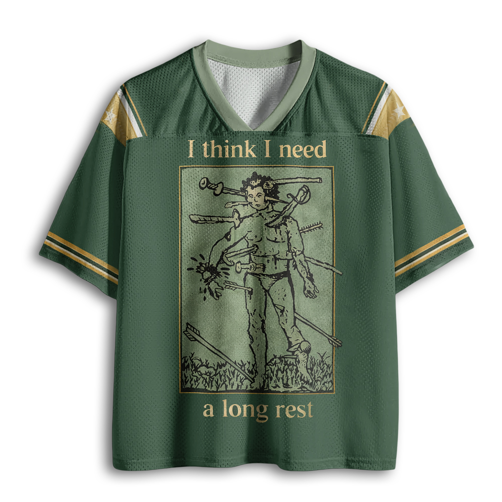 Baddiecat I Think I Need A Long Rest Mesh Jersey