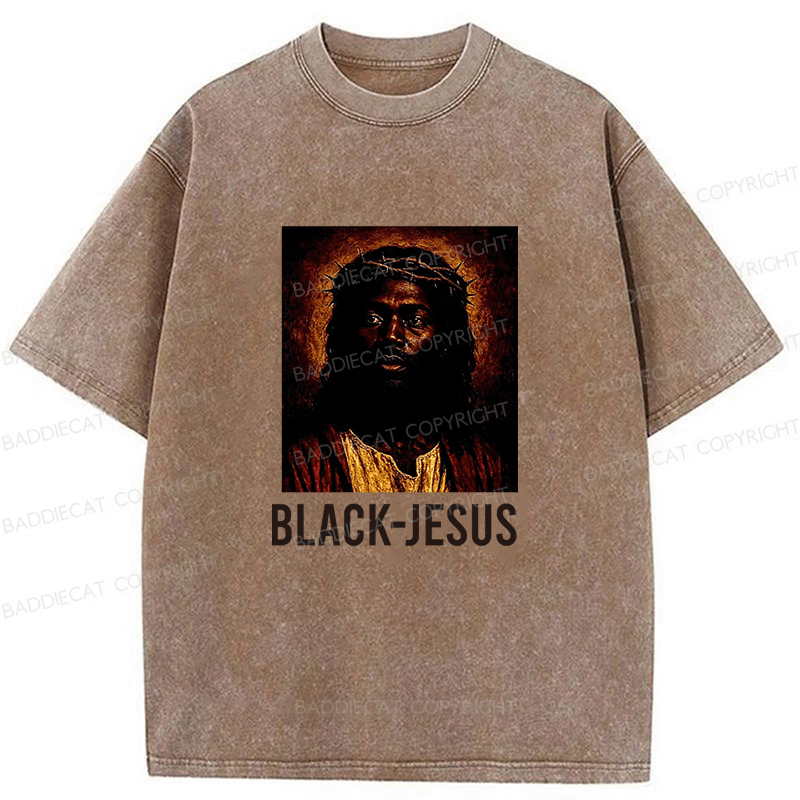 Baddiecat Black Jesus Washed T-shirt