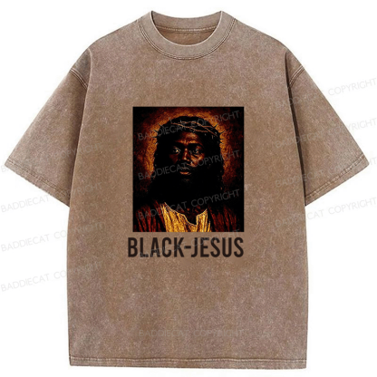 Baddiecat Black Jesus Washed T-shirt