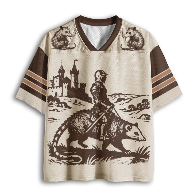 Baddiecat Funny Meme Knight Opossum Mesh Jersey