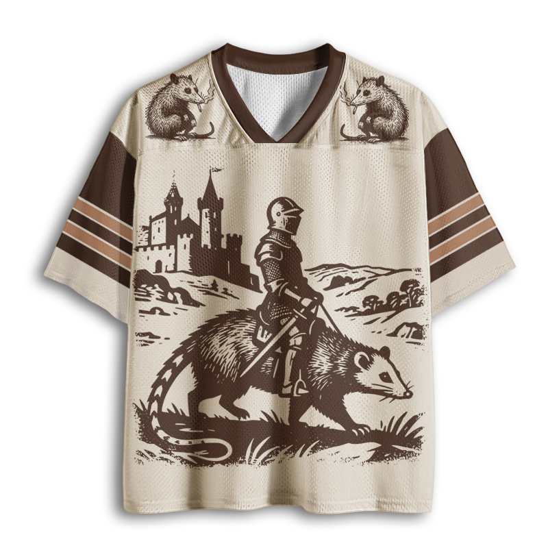 Baddiecat Funny Meme Knight Opossum Mesh Jersey