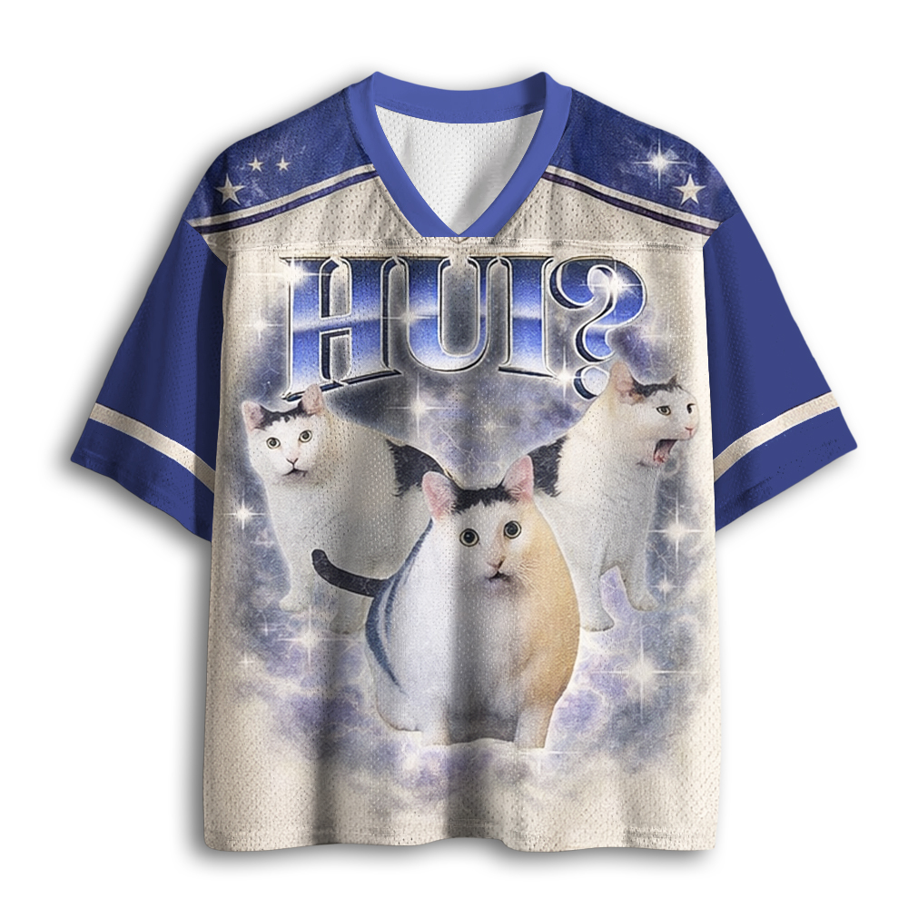 Baddiecat HUH Funny Dank Cat Mesh Jersey