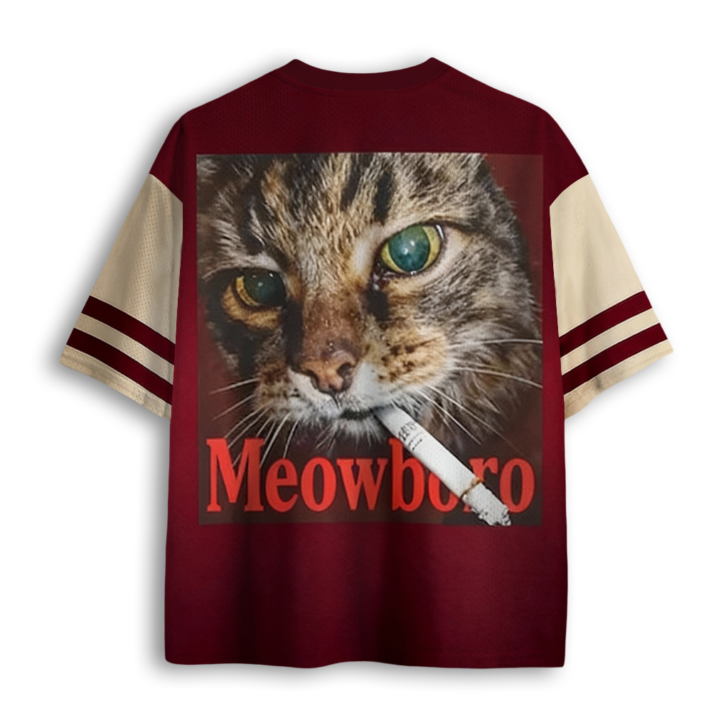 Baddiecat Funny Smoking Cat Meme Mesh Jersey