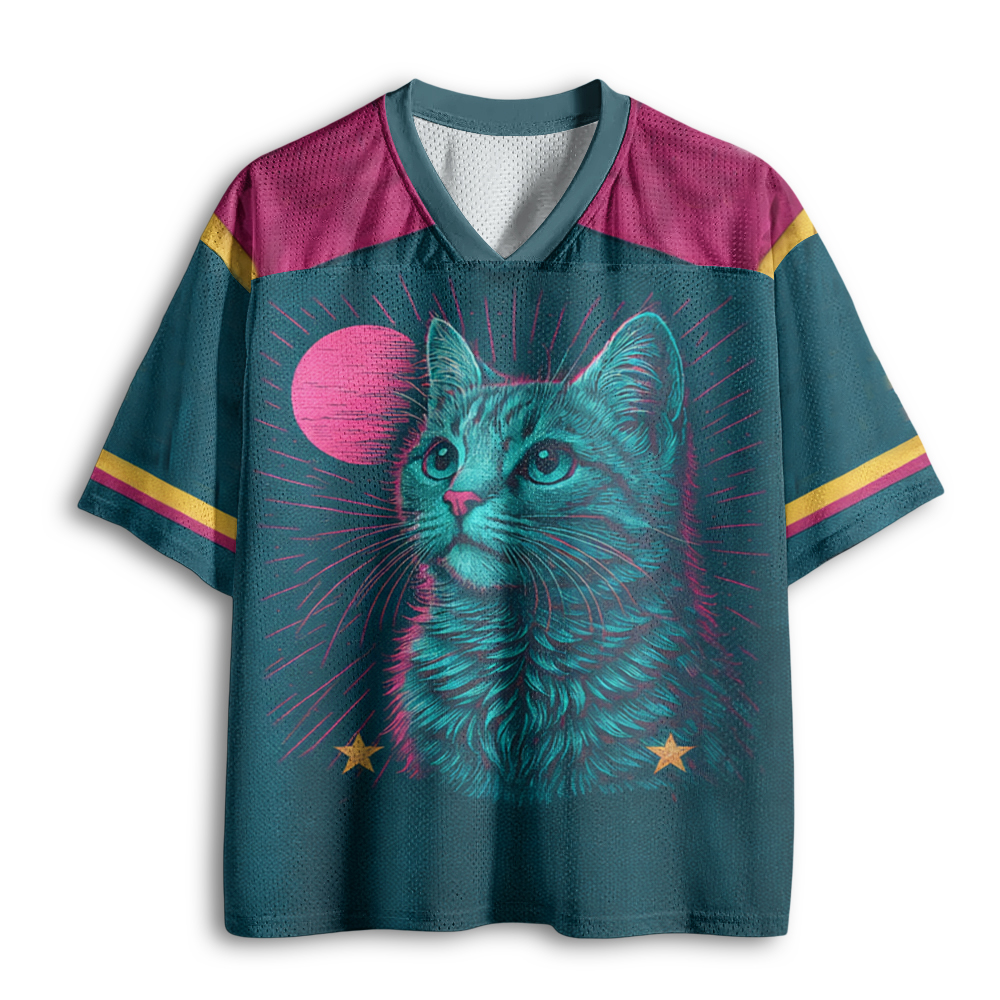 Baddiecat Psychedelic Cat Mesh Jersey