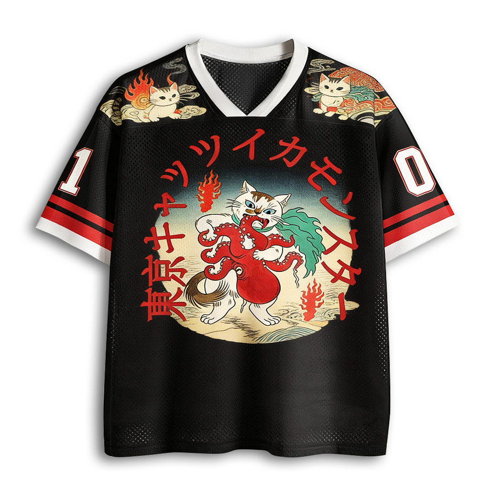 Baddiecat Japanese Style Cat Mesh Jersey