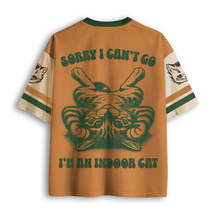 Baddiecat Sorry I Can't Go I'm An Indoor Cat Mesh Jersey