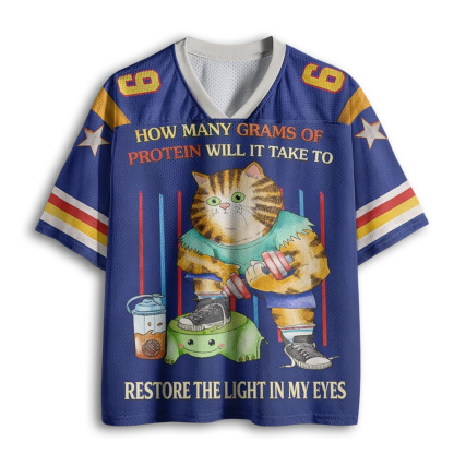 Baddiecat Funny Gym Cat Mesh Jersey