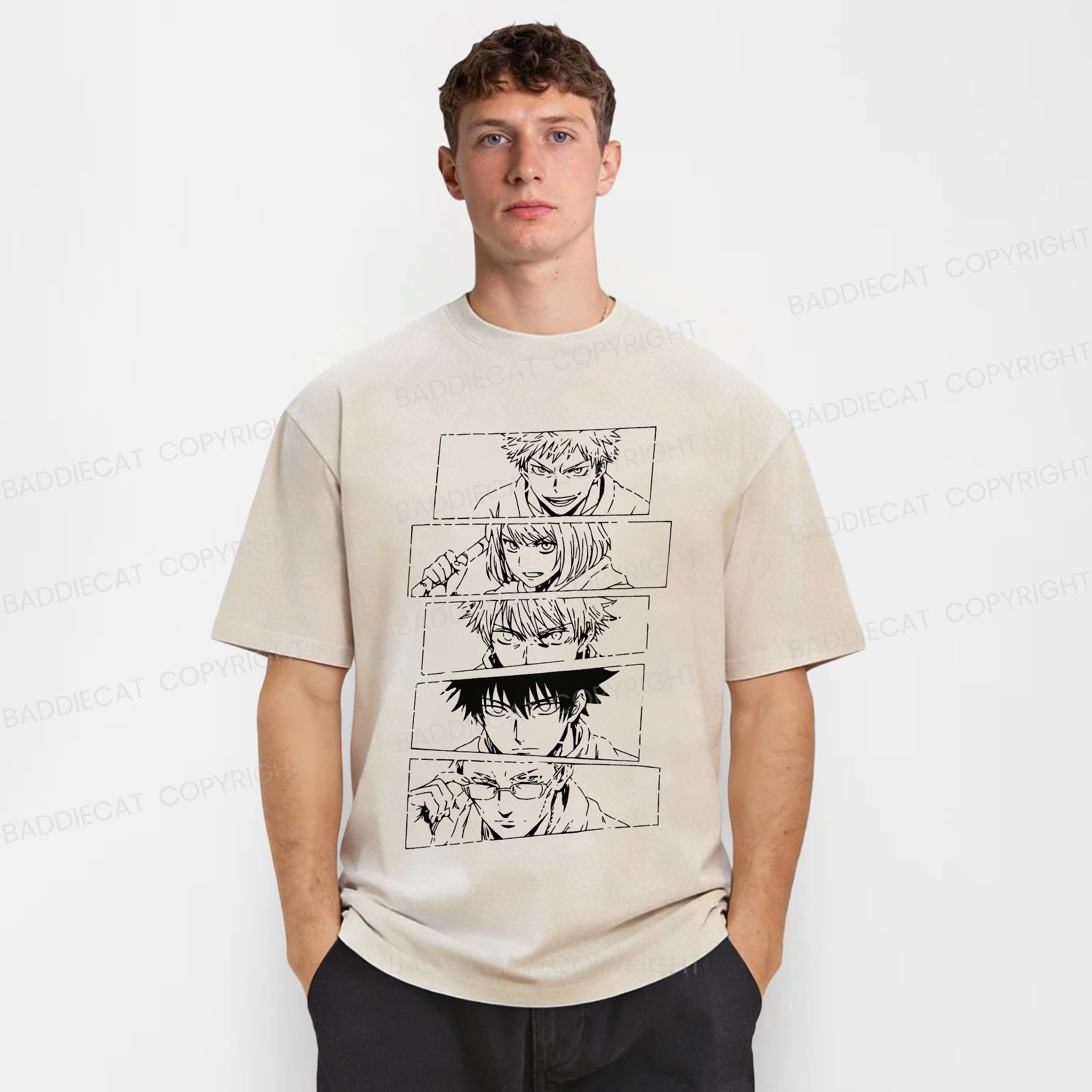 Baddiecat Jujutsu Kaisen Washed T-shirt