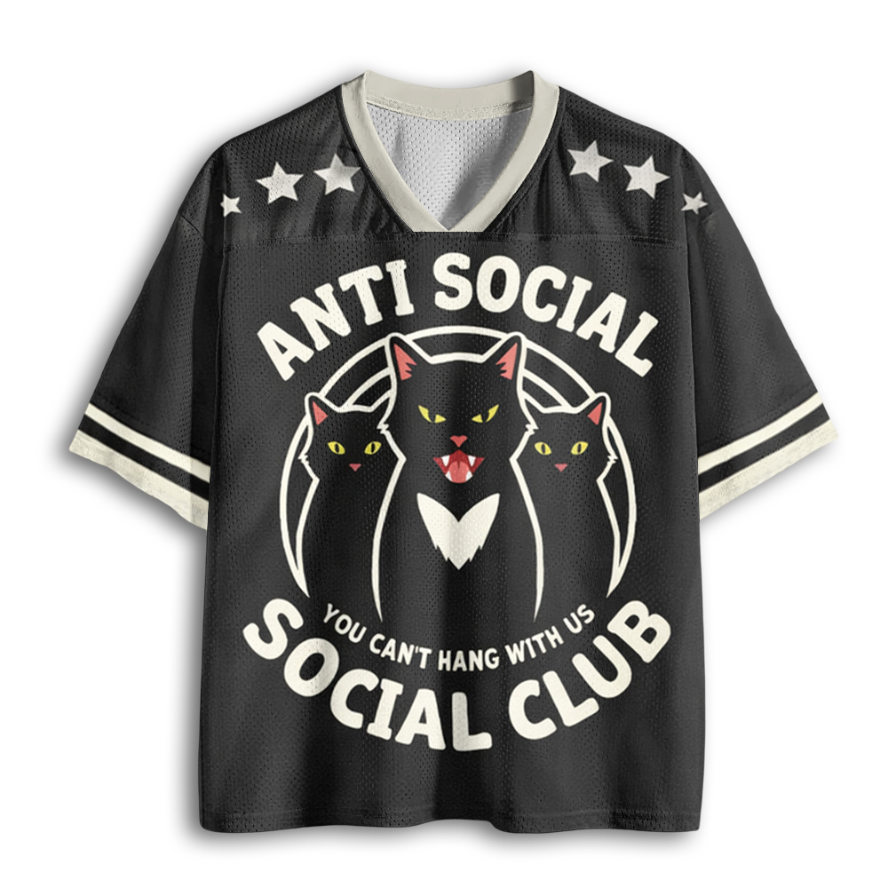 Baddiecat Anti Social Cats Mesh Jersey