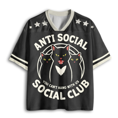 Baddiecat Anti Social Cats Mesh Jersey