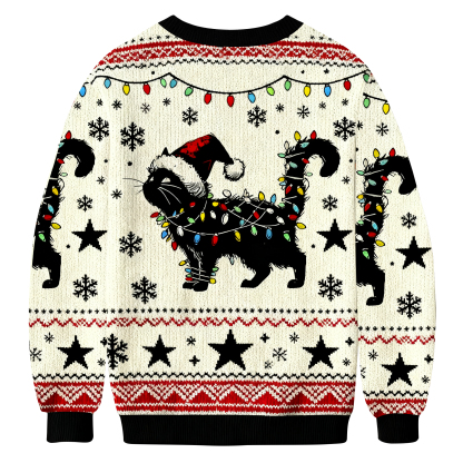 Funny Cute Cat Christmas Ugly Sweatshirt