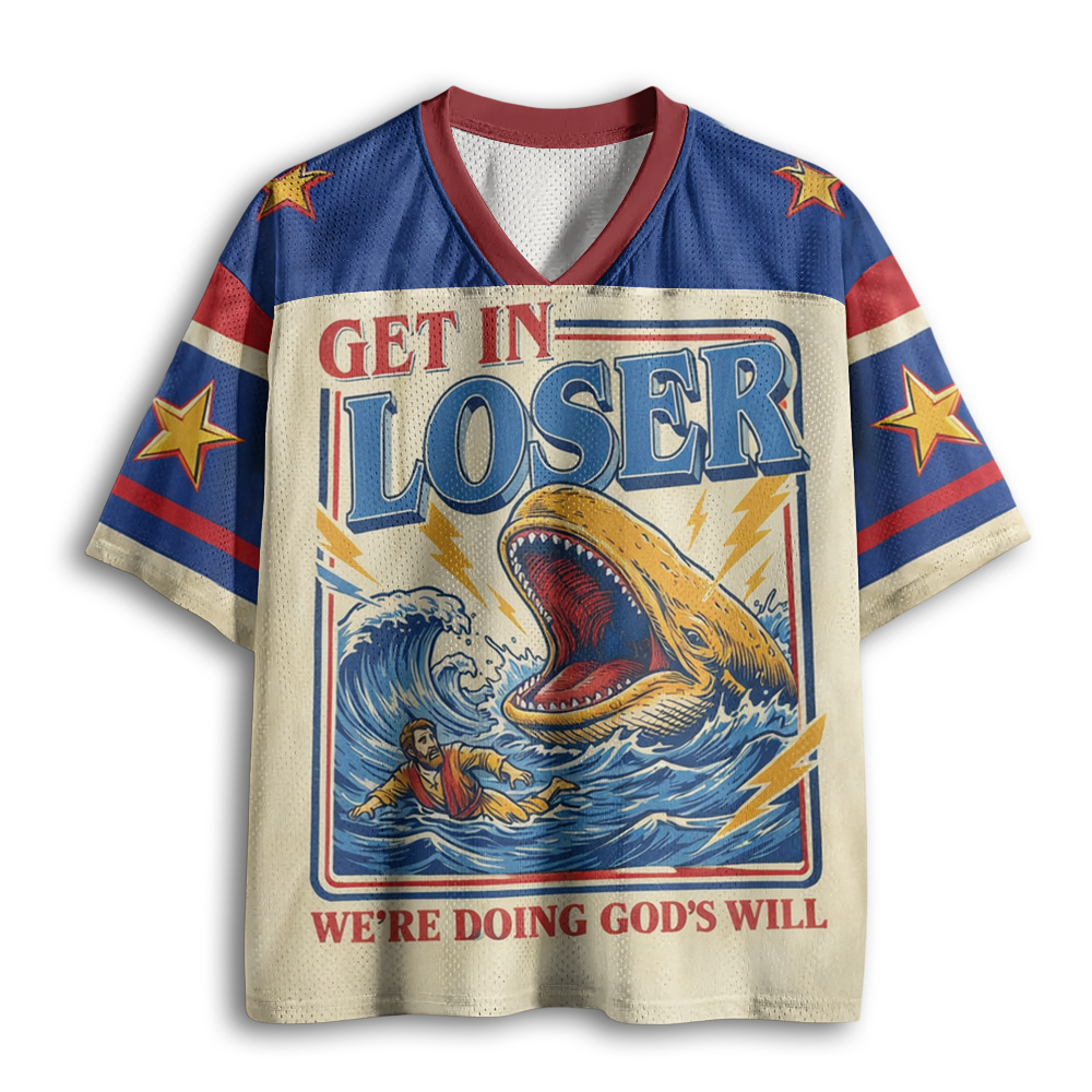 Baddiecat Get In Loser We're Doing God's Will Mesh Jersey