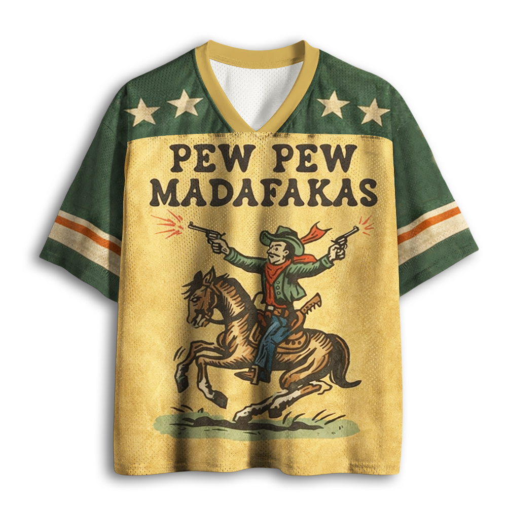 Baddiecat Western Pew Pew Madafakas Mesh Jersey