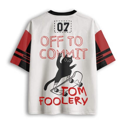 Baddiecat Off To Commit Tomfoolery Digital Art Print Funny Black Cat On Skateboard Mesh Jersey