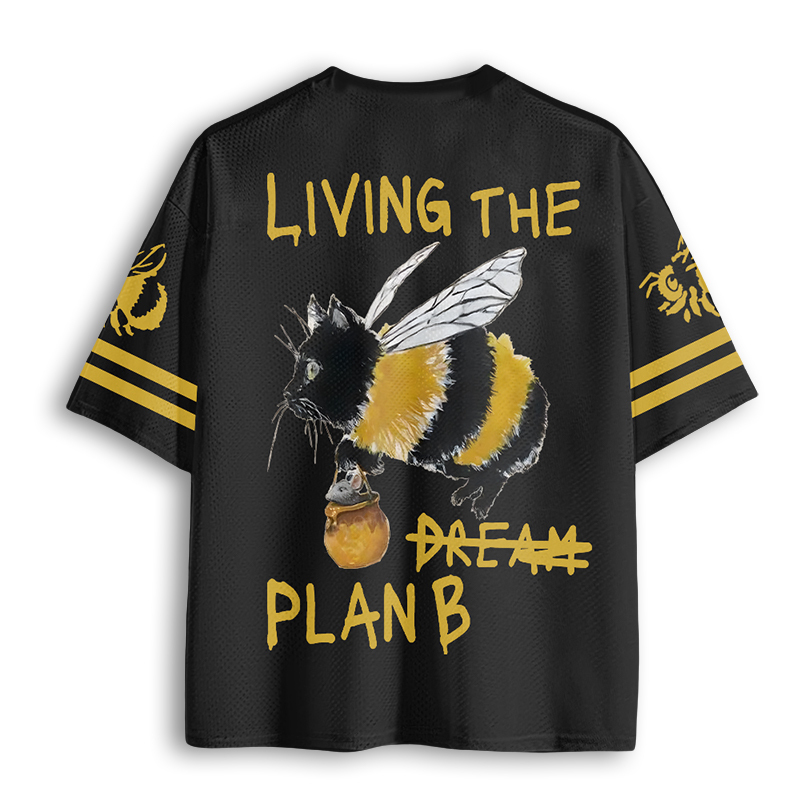 Baddiecat Funny Bee Cat Mesh Jersey