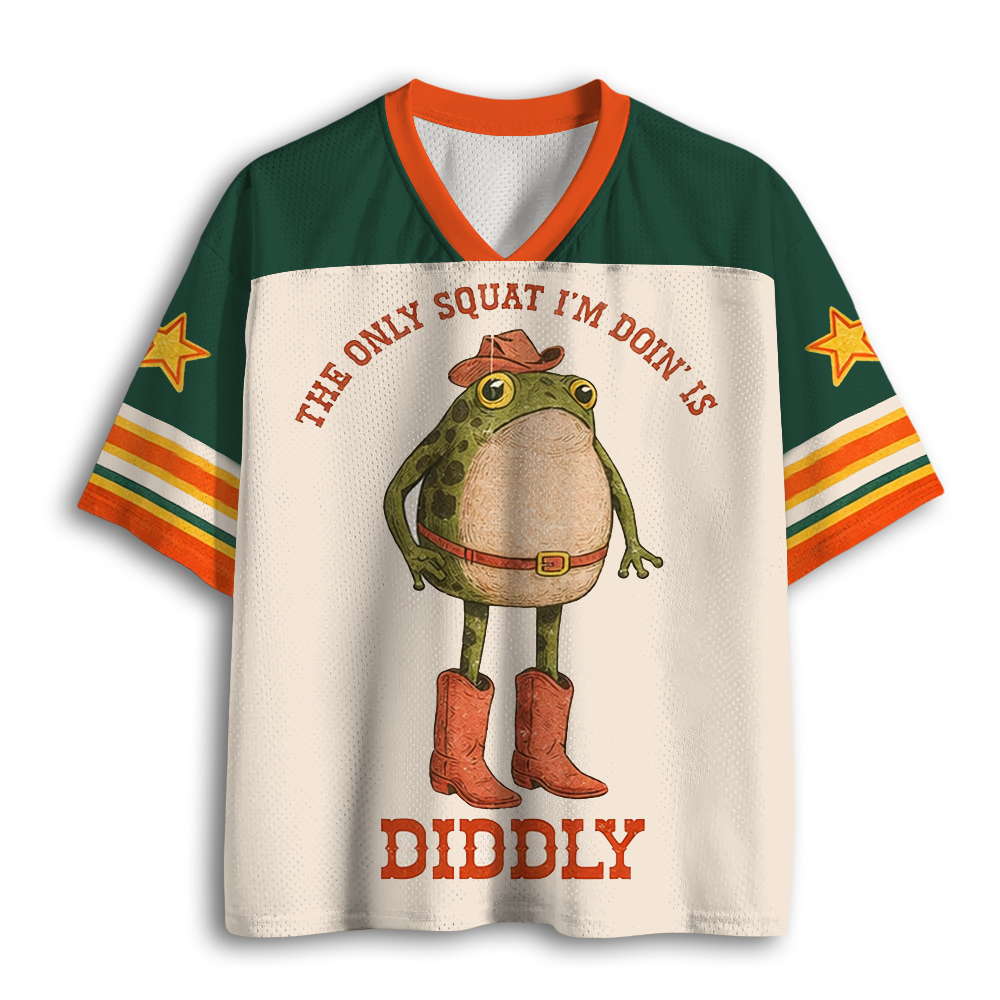 Baddiecat The Only Squat I'm Doin' Is Diddly Mesh Jersey