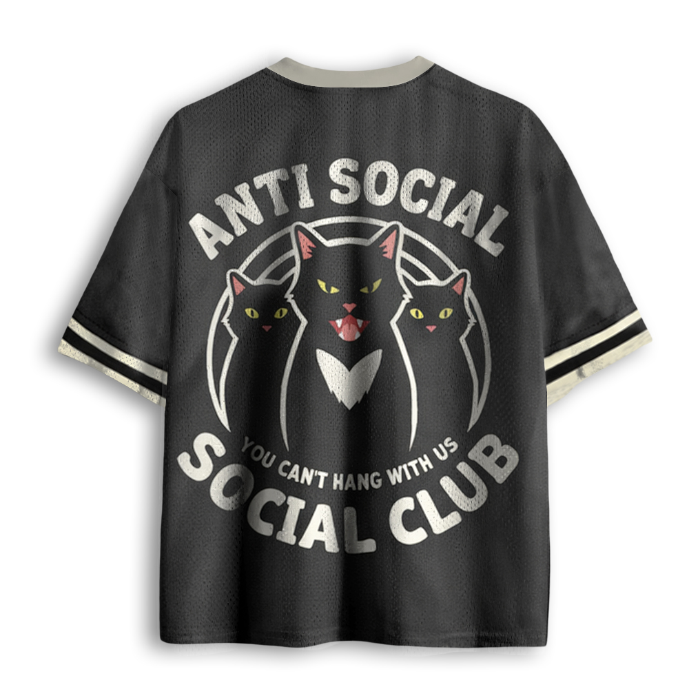 Baddiecat Anti Social Cats Mesh Jersey