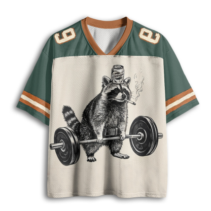 Baddiecat Smoking Raccoon Deadlift Mesh Jersey