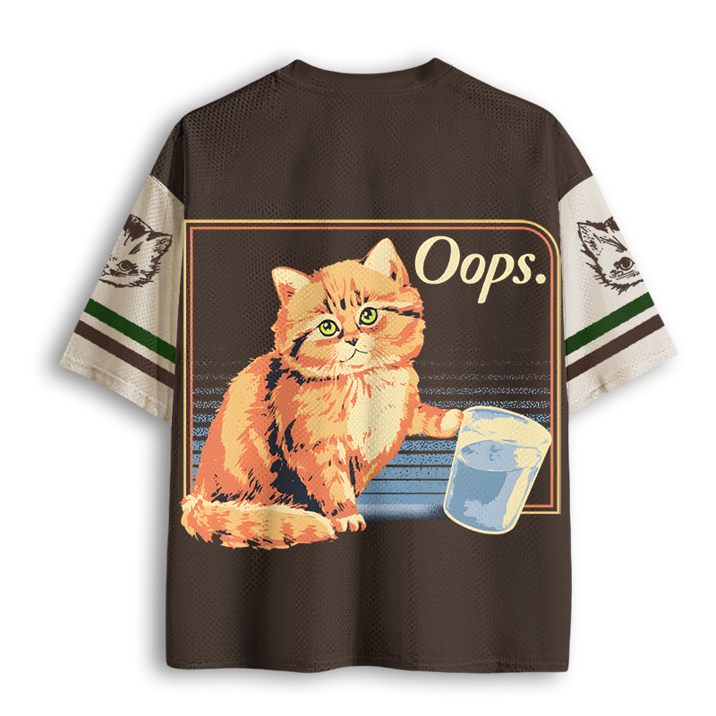 Baddiecat Oops Cat Water Glass Mesh Jersey
