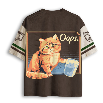 Baddiecat Oops Cat Water Glass Mesh Jersey