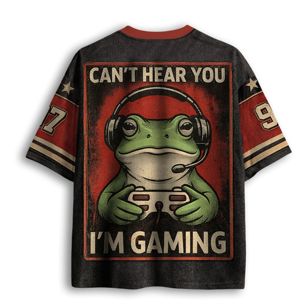 Baddiecat Funny Gamer Frog Mesh Jersey