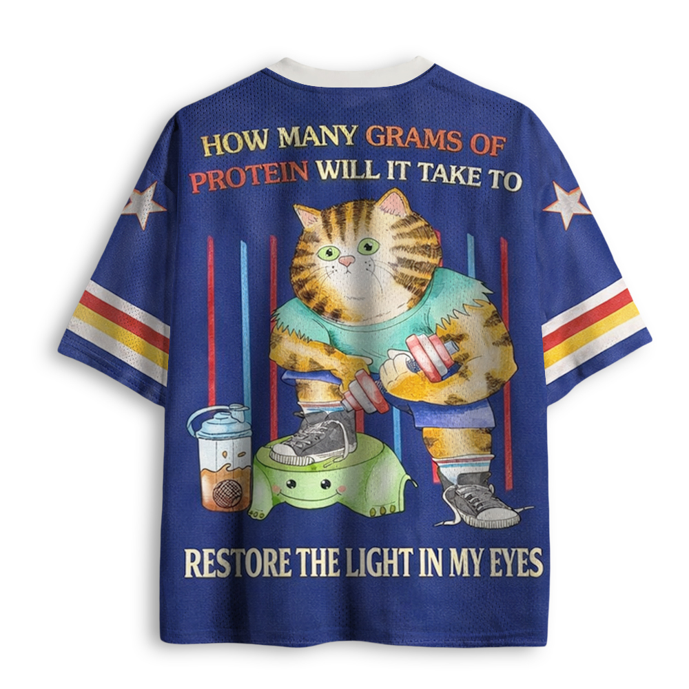 Baddiecat Funny Gym Cat Mesh Jersey