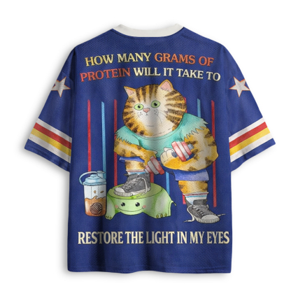 Baddiecat Funny Gym Cat Mesh Jersey