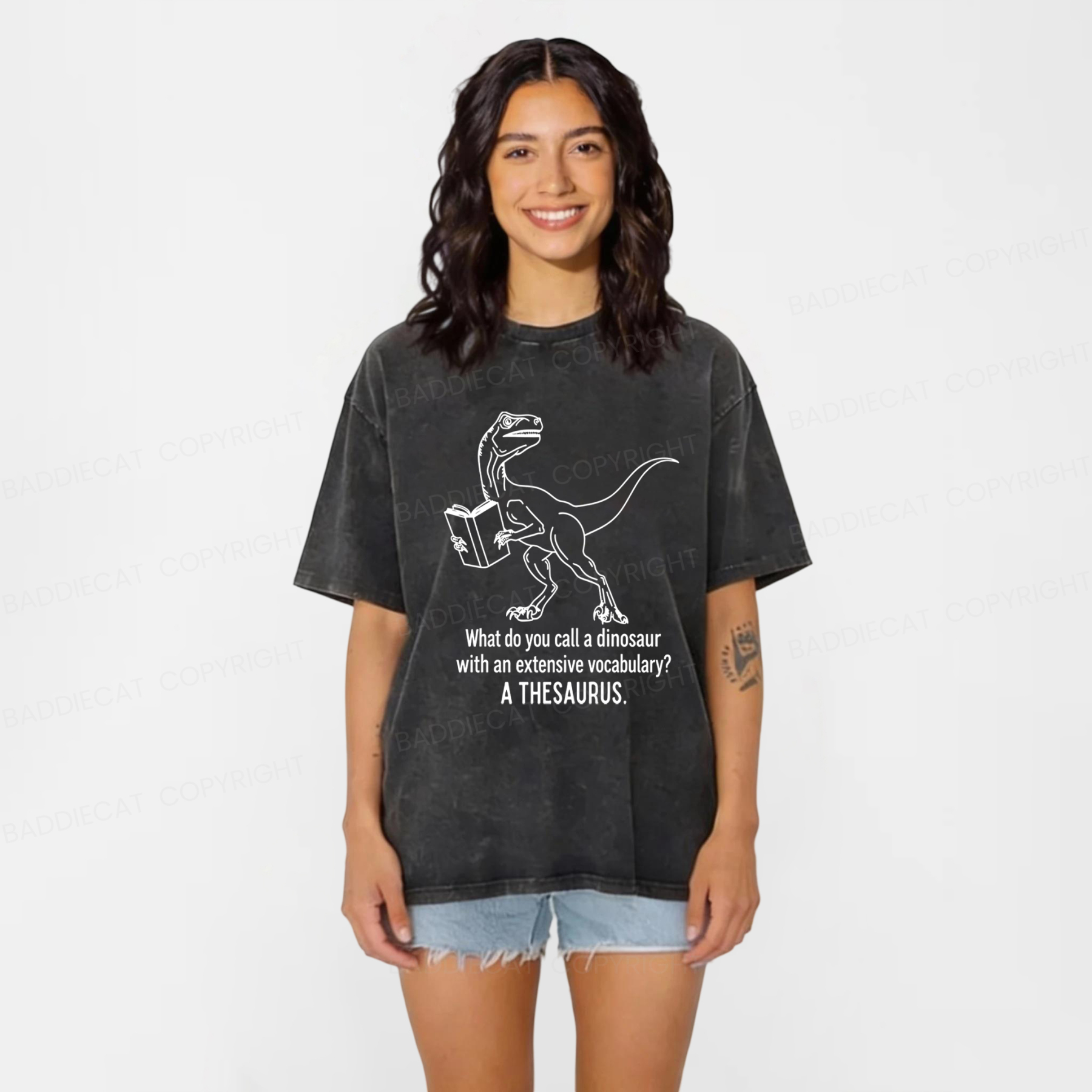 Baddiecat A Thesaurus Washed T-shirt
