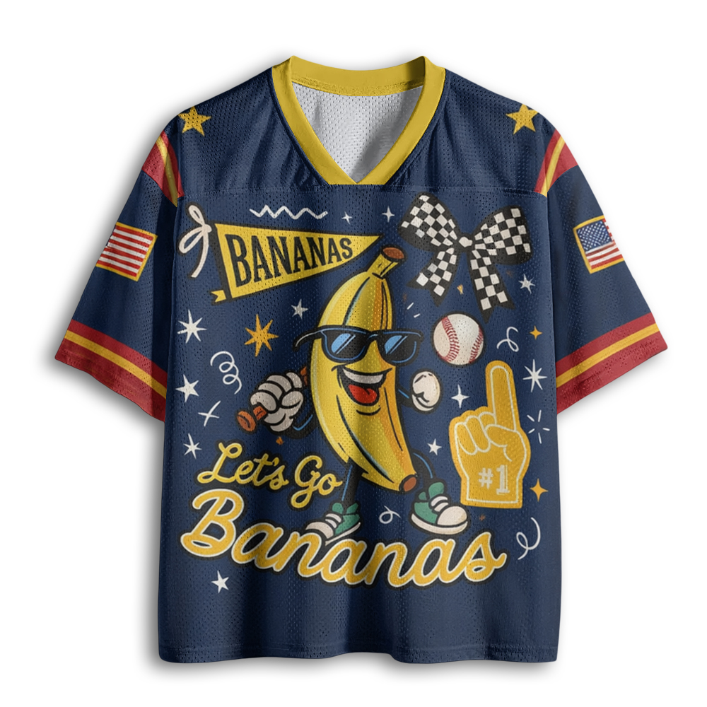 Baddiecat Funny Banana Baseball Mesh Jersey