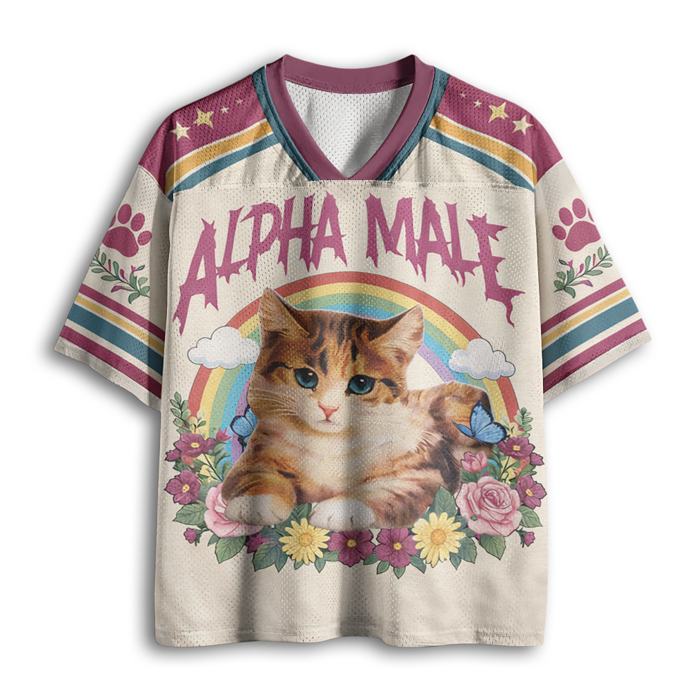 Baddiecat Alpha Male Funny Kitten Mesh Jersey
