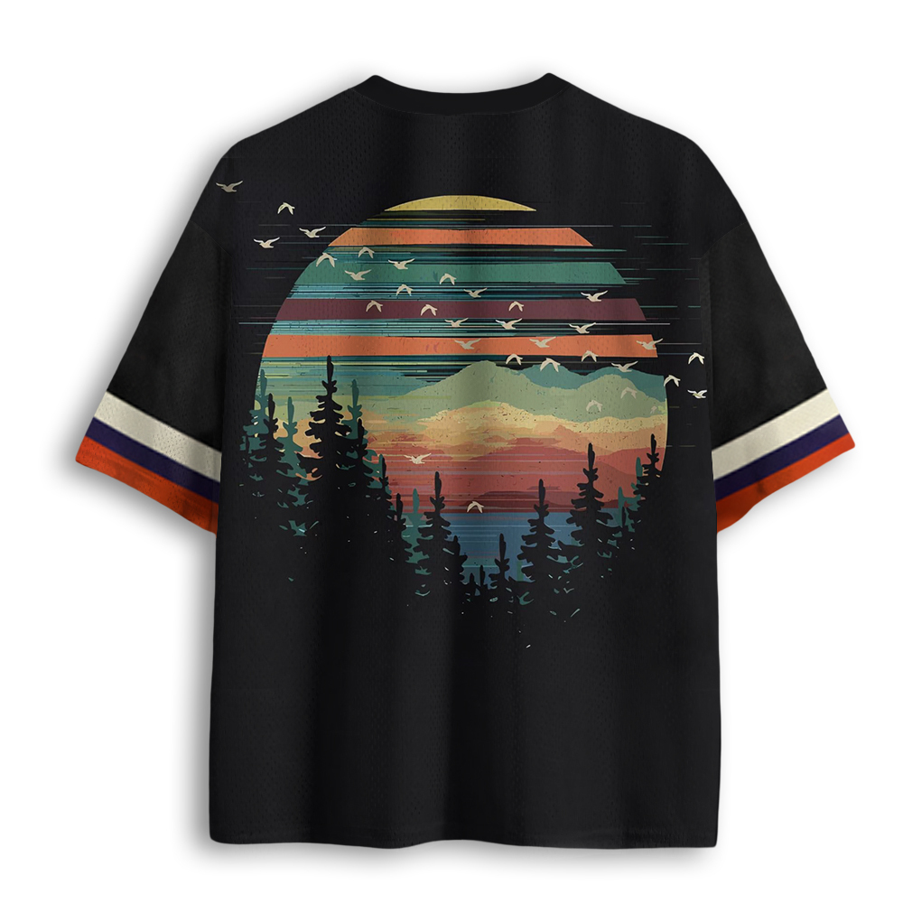 Baddiecat Retro Forest Sunset Mesh Jersey