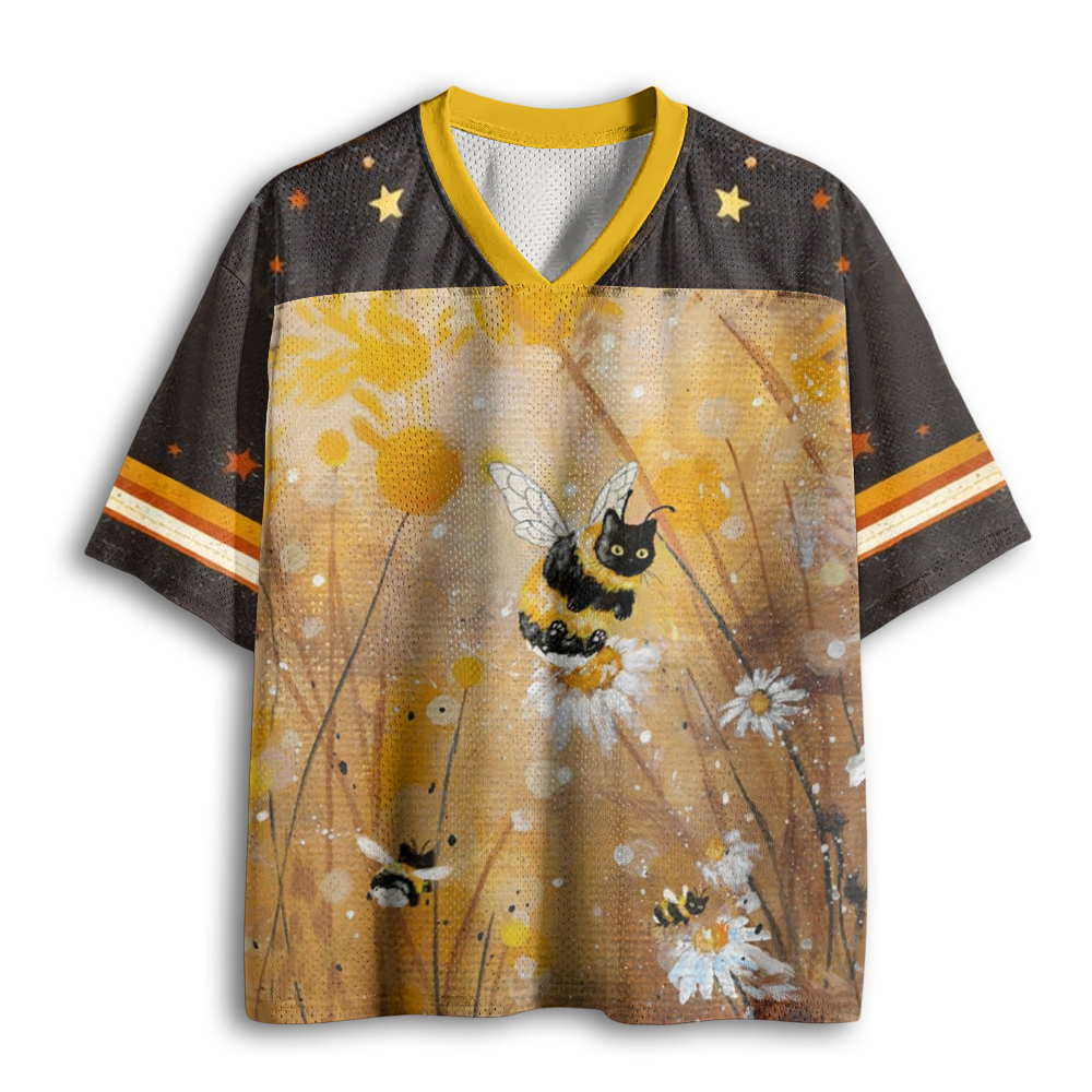 Baddiecat Funny Bee Cat Mesh Jersey