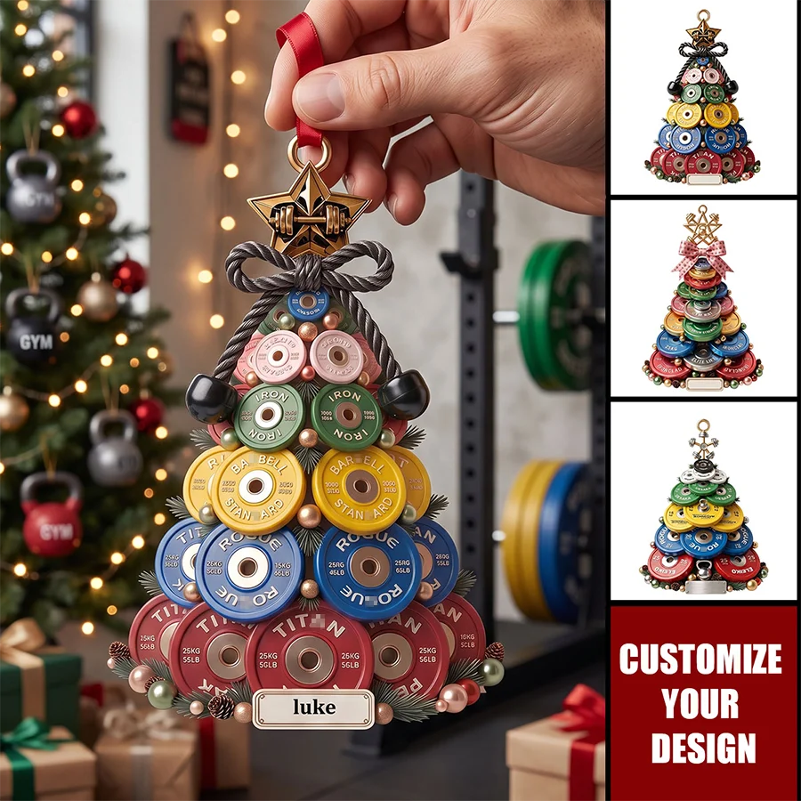 Décoration De Noël En Forme De Disque De Musculation - Cadeau Personnalisé Pour Les Passionnés De Musculation