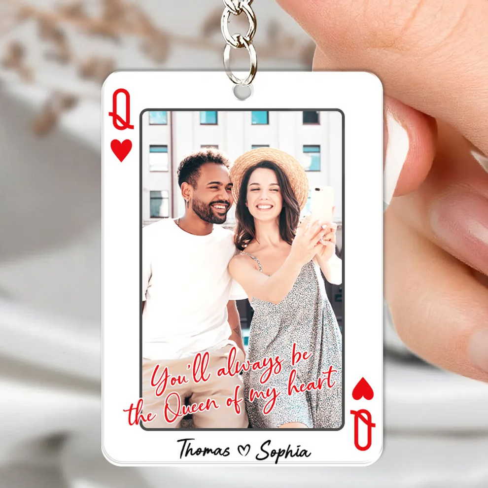 Porte-clés Acrylique Personnalisé « Roi/reine De Mon Cœur » Avec Photo De Couple - Cadeau De Saint-valentin, Cadeau D'anniversaire Pour Lui, Pour Elle