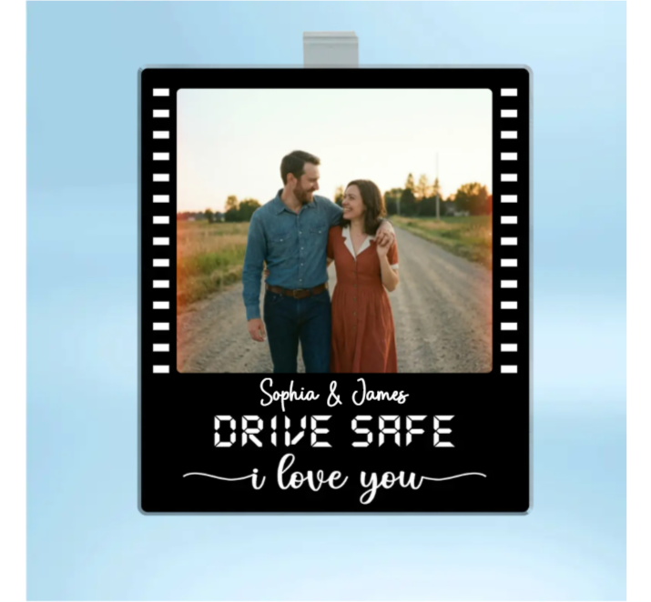 Pare-soleil De Voiture Personnalisé En Acrylique « drive Safe Couple » Style Film Photo – Cadeau Pour Lui, Cadeau Pour Elle
