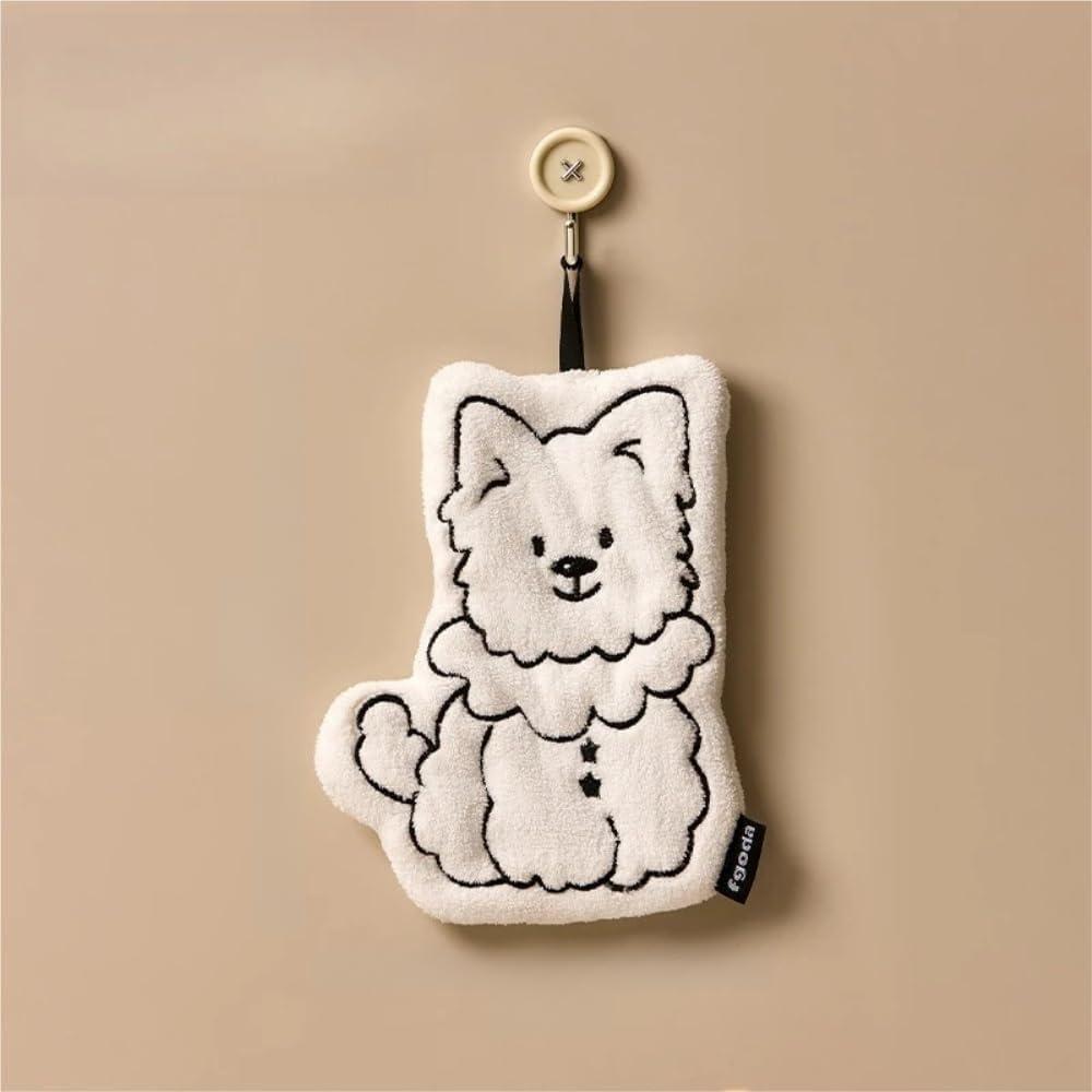 Serviette à Main Personnalisée En Forme De Chiot, Type Suspendu, Absorbant, Séchage Rapide, Mouchoir De Cuisine, Cadeau Pour Amoureux Des Animaux De Compagnie