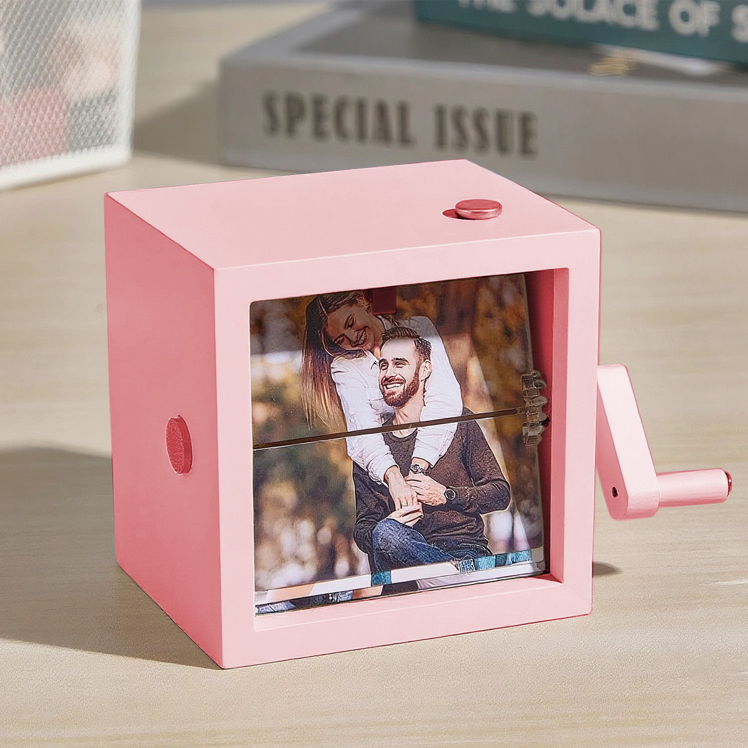 Boîte À Flipbook Personnalisée Avec Cadre Photo Animé, Mécanisme À Manivelle, Album Photo Lumineux Multicolore Imprimé En 3d, Cadeau D'anniversaire