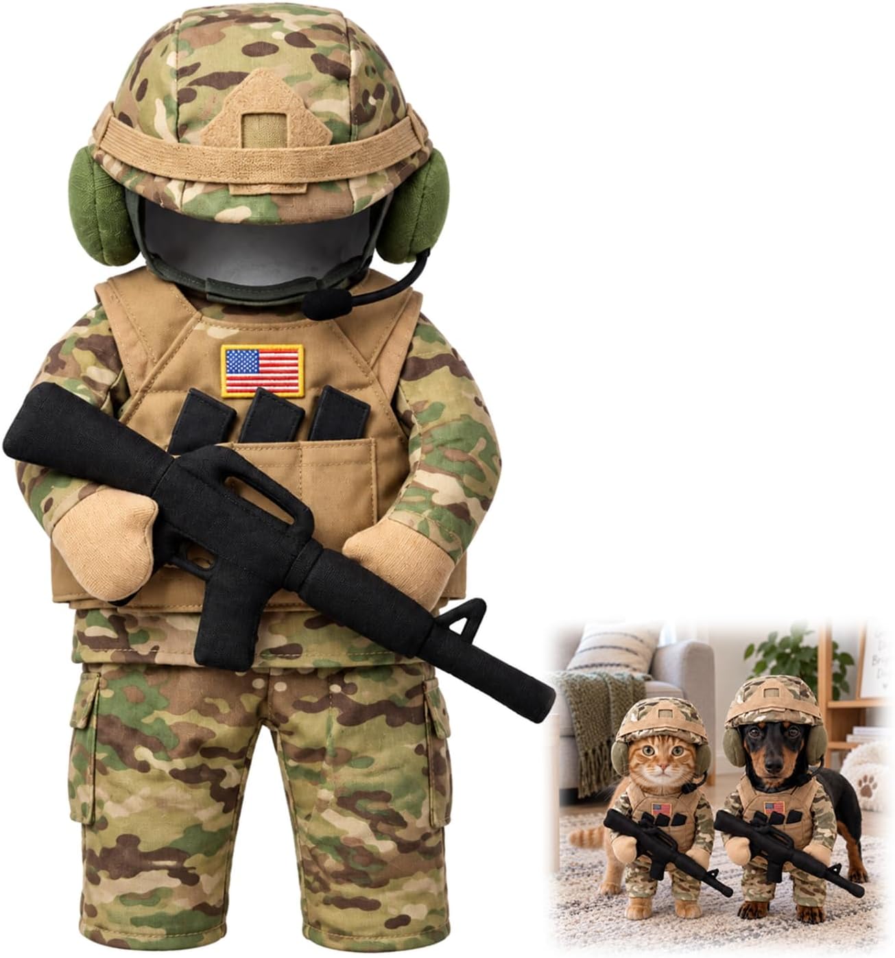 Tenue De Soldat Tactique Pour Animaux De Compagnie, Tenue De Soldat Pour Chien, Tenue De Soldat Pour Chat, Tenue Amusante Pour Votre Animal De Compagnie, Taille Ajustable