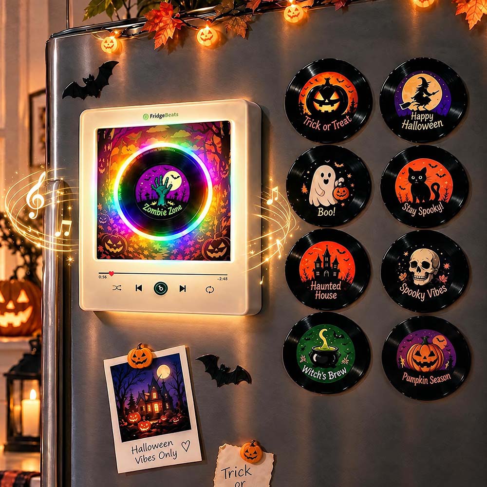 Ensemble D'aimants De Réfrigérateur De Musique NFC D'Halloween – Liste De Lecture Spooky Vibes Pour Décoration De Cuisine Et Cadeau
