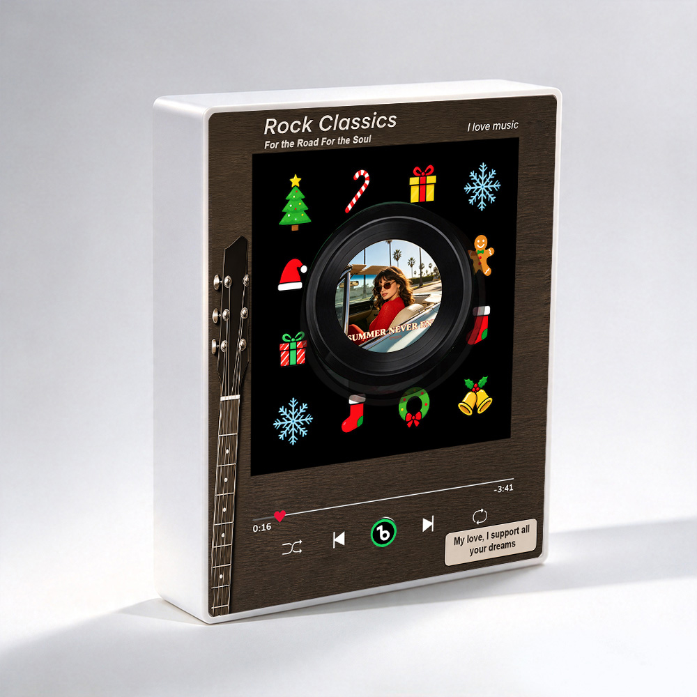 Mini Lecteur De Musique En Vinyle Rock Music Avec 9 Disques Pour Les Amateurs De Guitare