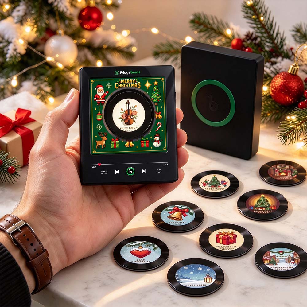 Coffret Cadeau De Noël Pour Tourne-disque Vinyle Avec 9 Titres Festifs – Décoration De Noël Et Expérience Sonore Uniques Fridgebeats V6.0