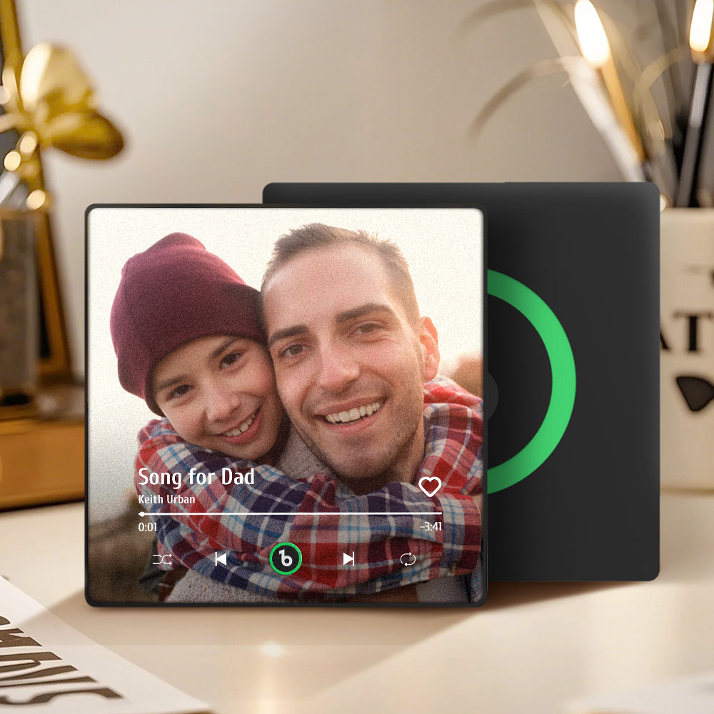 Aimant De Réfrigérateur Personnalisé Avec Musique Et Photo Compatible Bluetooth, Cadeau Pour La Fête Des Pères