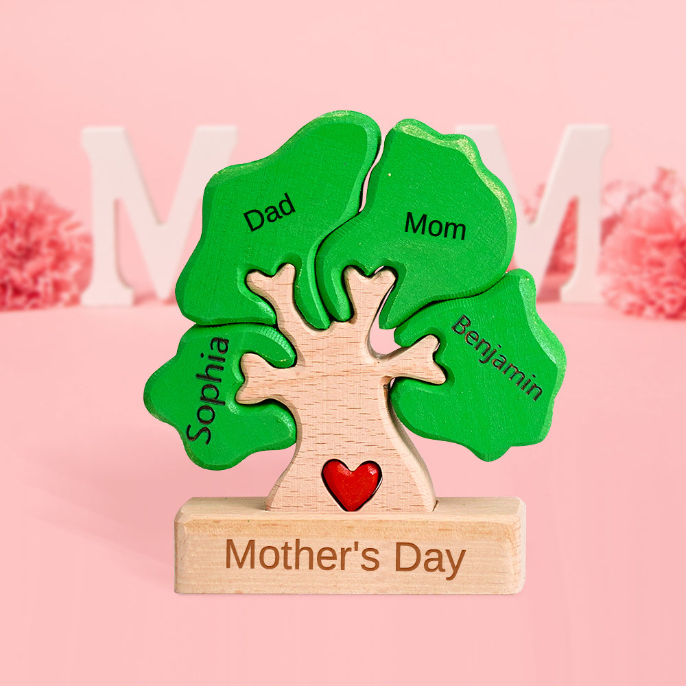 Cadeaux de la fête des mères Puzzle D'arbre Généalogique En Bois, Noms Personnalisés, Décoration De Maison, Cadeaux De Réchauffement De La Maison