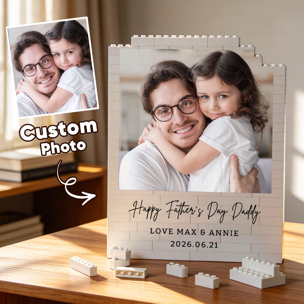 Cadeau photo personnalisé de bloc de construction de la fête des Pères | Cadeau papa | Anniversaire de papa | Cadeau photo unique pour papa