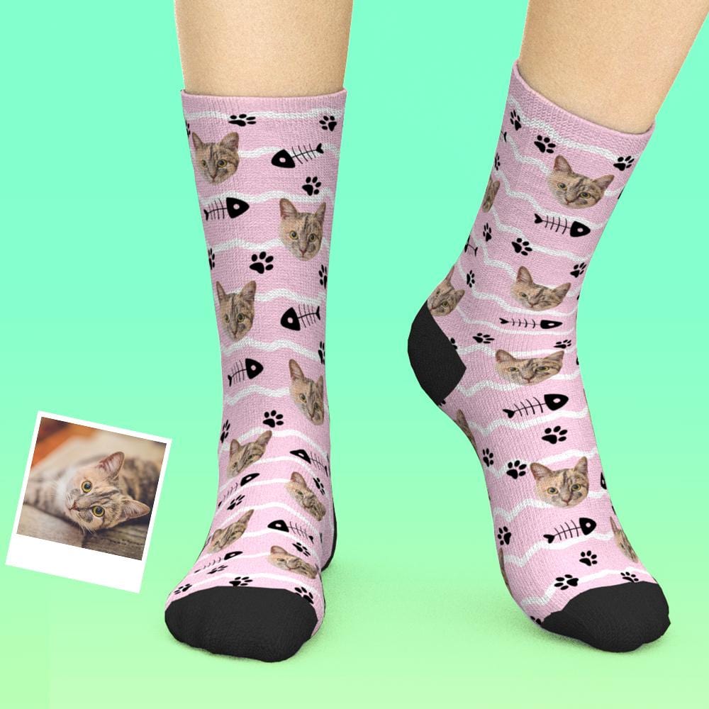 Chaussettes Personnalisées Pour Le Visage De Chat Chaussettes Personnalisées Pour Animaux De Compagnie Meilleur Cadeau De Noël Pour Le Propriétaire Du Chat