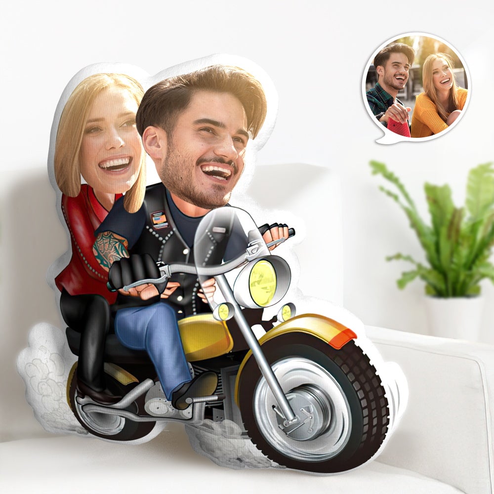Oreiller Photo Personnalisé Oreiller MiniMe Harley Motors Saint Valentin pour Couple