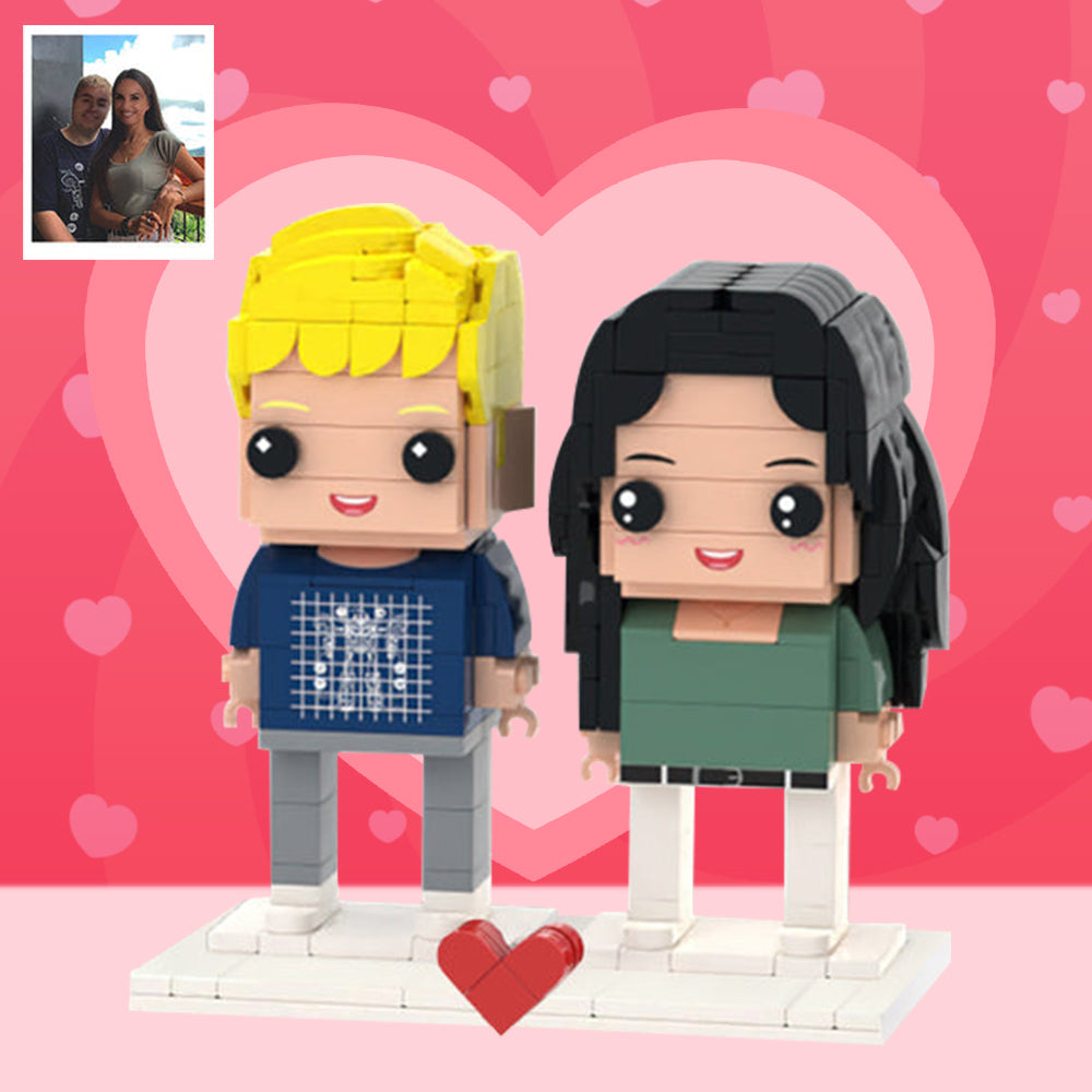 Figurines personnalisables en briques à 2 personnes pour la Saint Valentin