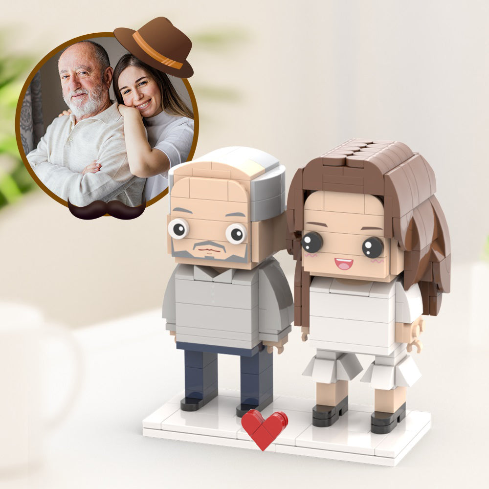 Cadeau de la fête des pères Briques personnalisables sur tout le corps avec 2 numéros de briques